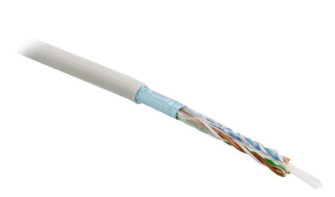 Кабель медный (U/UTP, кат. 5Е, 4 пары, solid) Hyperline [ UUTP4-C5E-S24-IN-PVC-GY-305 ] (PVC, серый, 305 м. в бухте шт)