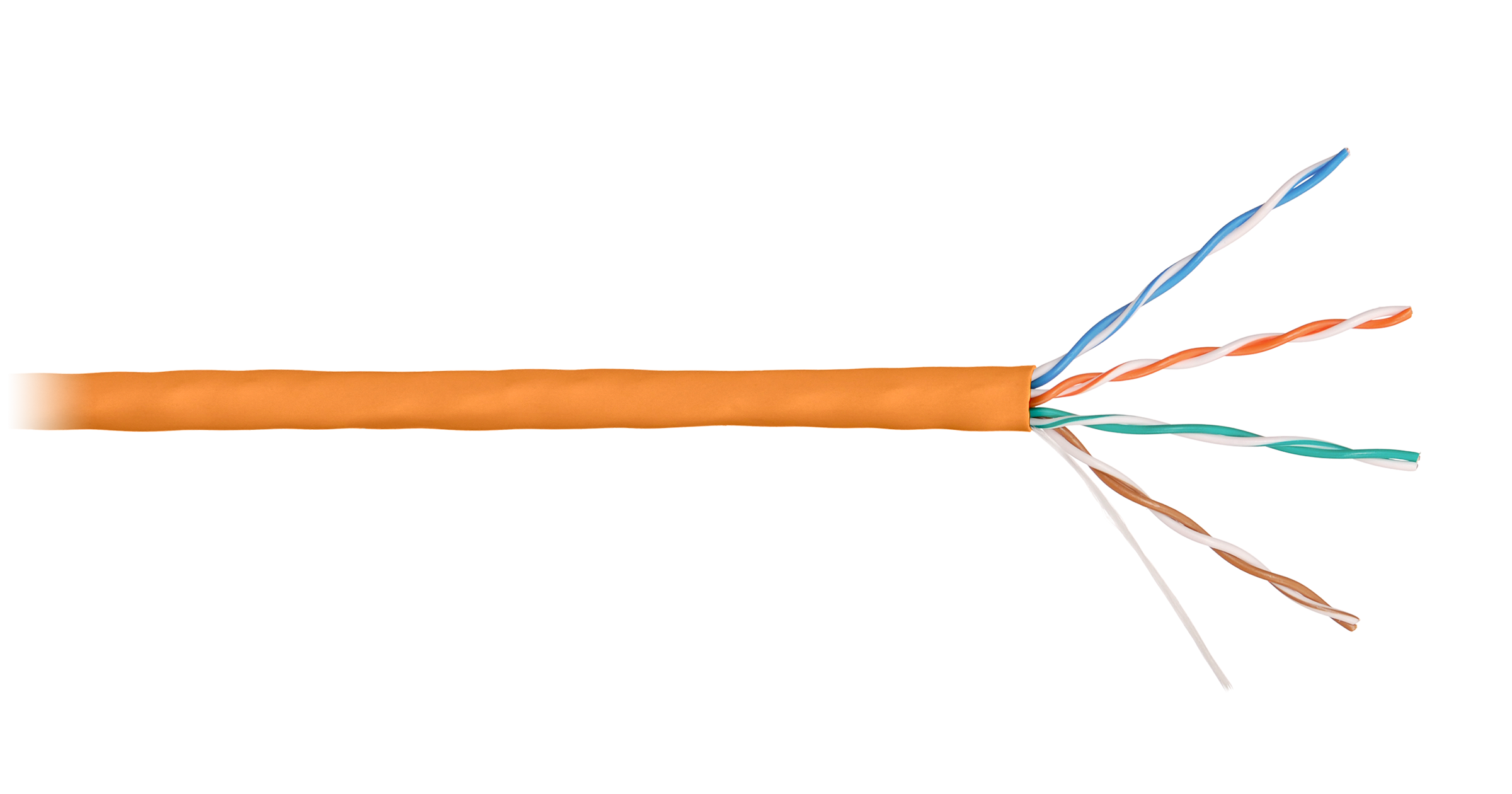 Кабель медный (U/UTP, кат. 5, 4 пары) NIKOLAN NKL 4100C-OR (внутренний, оранжевый, бухта 305м)
