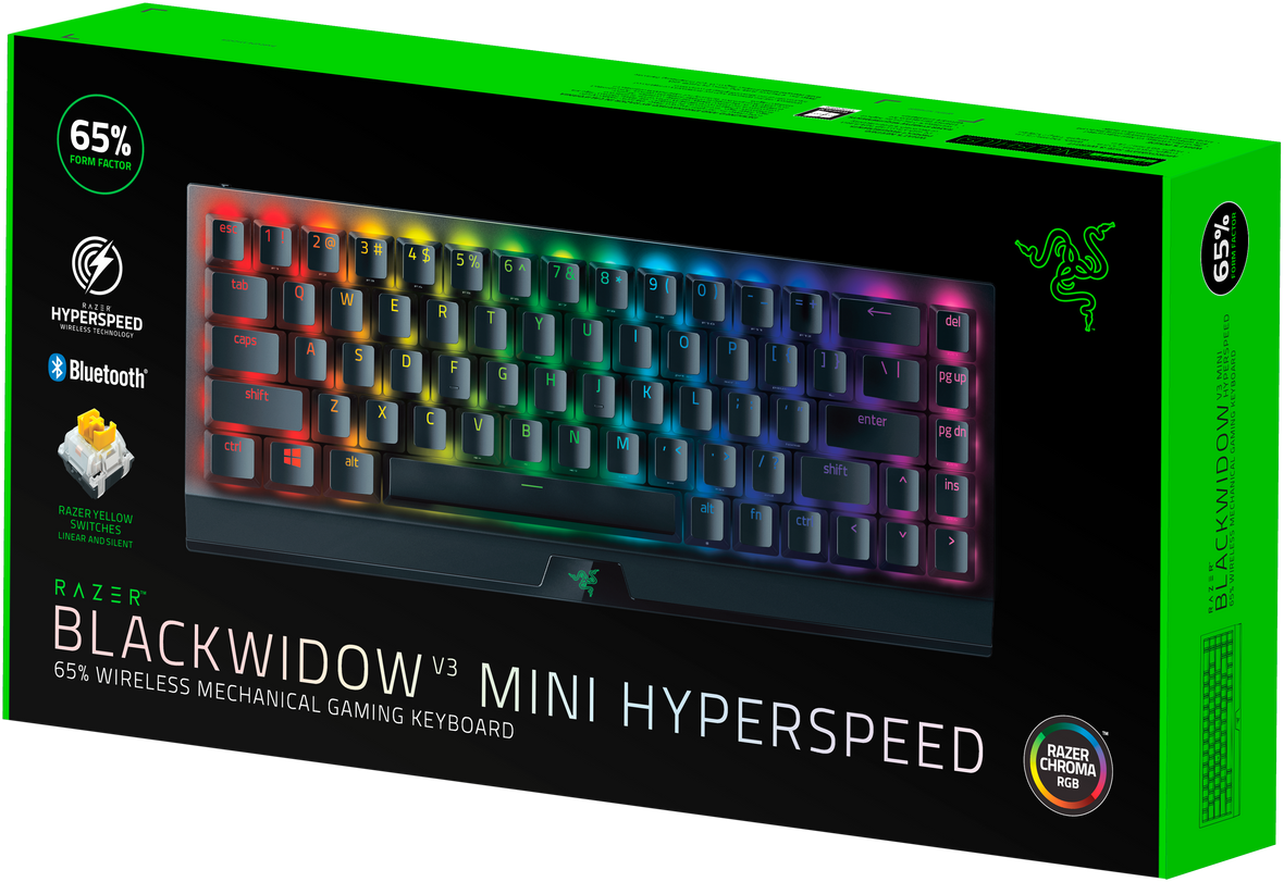 Игровая клавиатура Razer BlackWidow V3 Mini HyperSpeed (Yellow Switch) - Russian Layout Razer BlackWidow V3 Mini