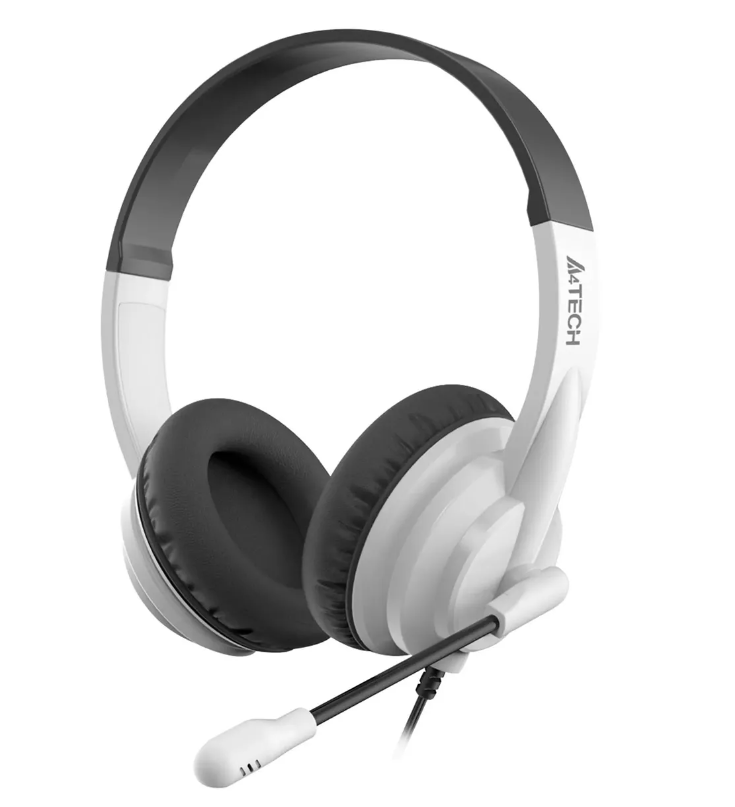 Наушники с микрофоном накладные A4-Tech HU-10 (черно-белый, 20-20000 Гц, 105дБ, 32 Om, 2 м, USB 2.0 Type A) [ HU-10/USB/BLACK+WHITE ]