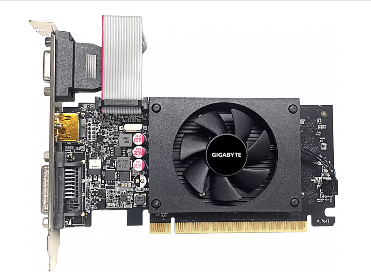 Видеокарта Gigabyte GeForce GT 710 Retail (2GB GDDR5 64-bit, 954MHz / 5010 MHz, 1-fan, D-SUB/DVI-D/HDMI) GV-N710D5-2GIL