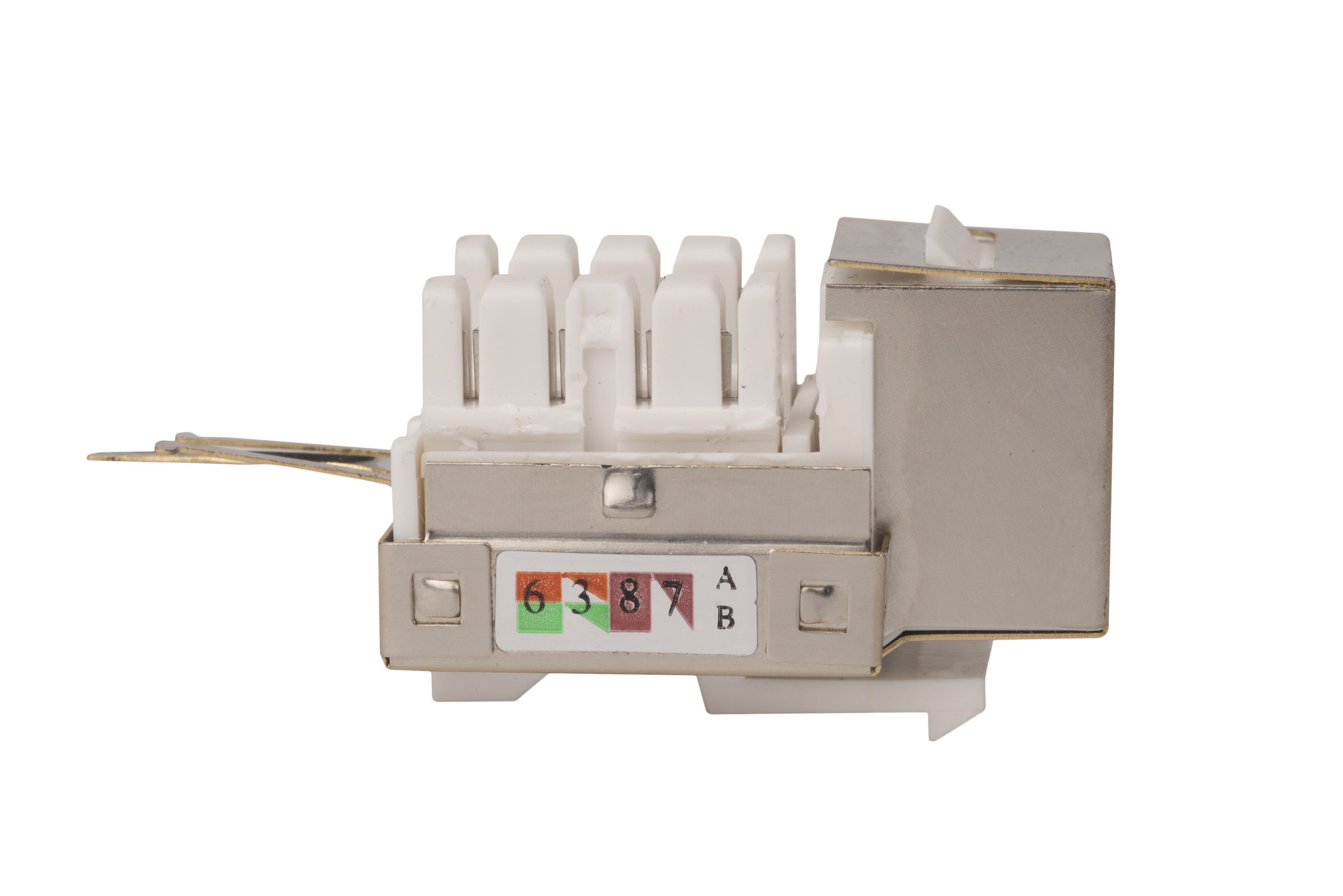 Вставка WRline [ WR-KJ-RJ45-C5E-SH-90 ] Keystone Jack RJ-45, 90 градусов, категория 5e, экранированная, заделка тип 110