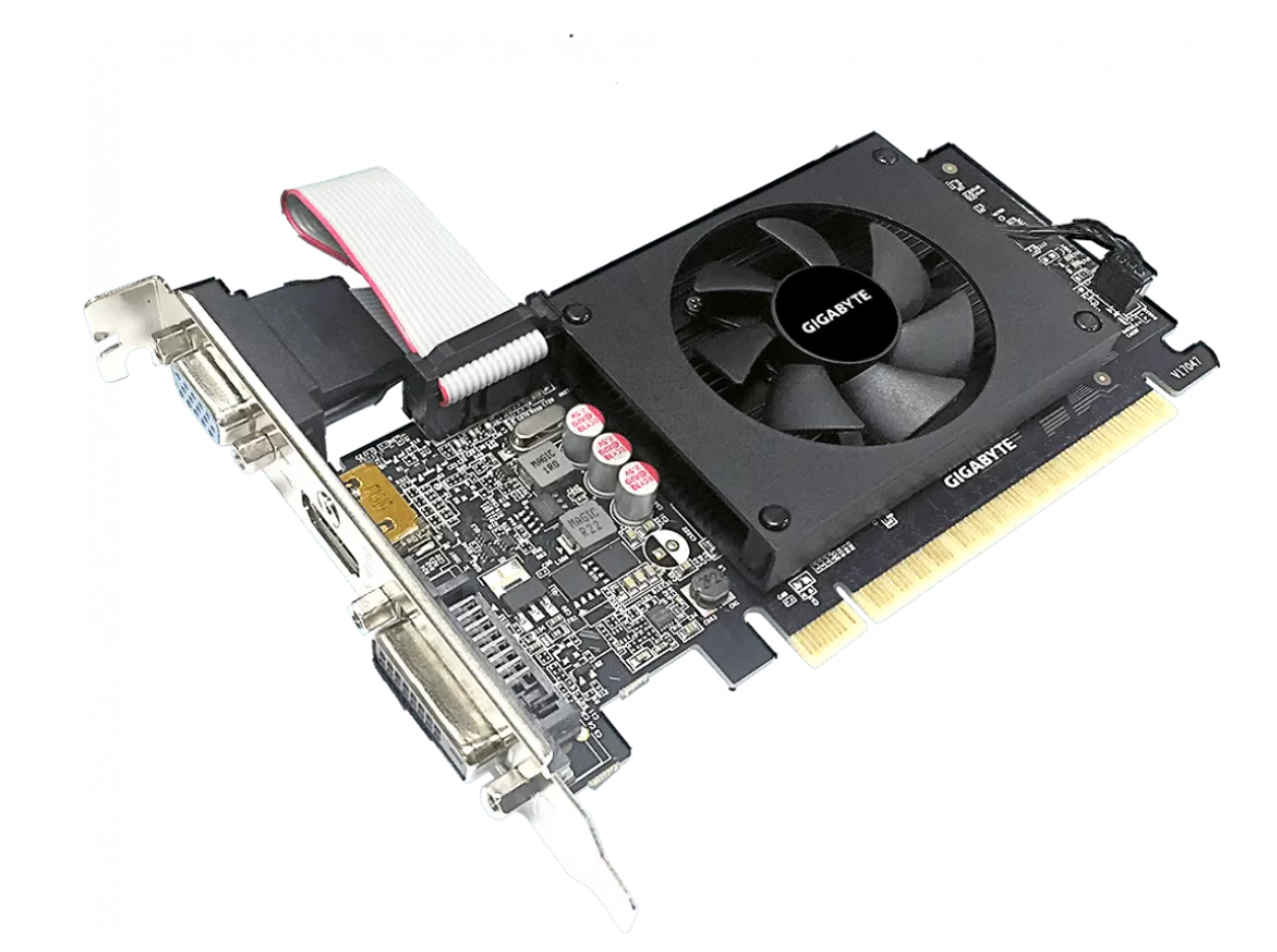 Видеокарта Gigabyte GeForce GT 710 Retail (2GB GDDR5 64-bit, 954MHz / 5010 MHz, 1-fan, D-SUB/DVI-D/HDMI) GV-N710D5-2GIL